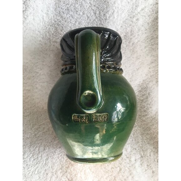 Ornate Woman Lady Artistic Pitcher Jug Hidi 2000 Pottery 5.75" Signed - Picture 5 of 12